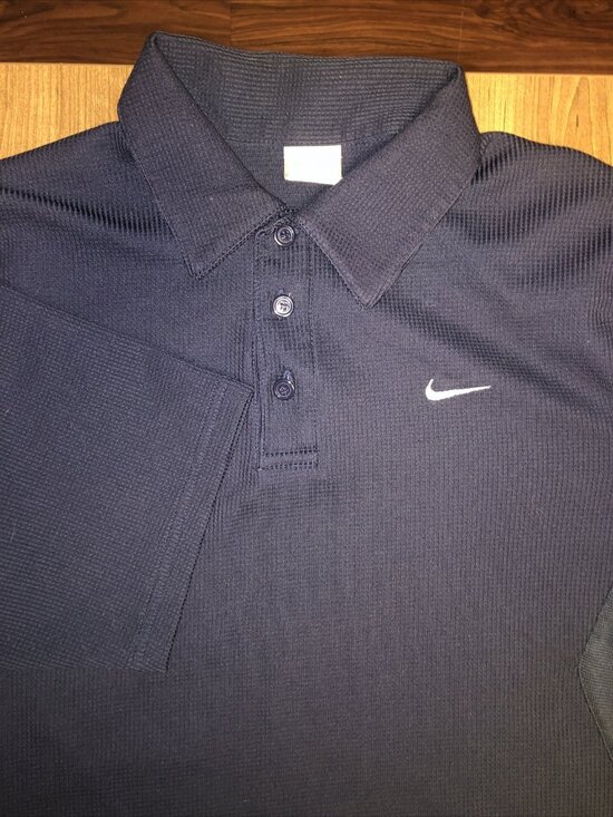Nike Other - Nike Polo Shirt Adult Medium Blue Gray Swoosh Golfer Golf Fitdry Men’s Golfing